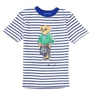 Big Boys 10-12 Short Sleeve Vacay Polo Bear Striped Cotton Tee